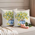 thumbnail image 3 of Outdoor Waterproof Pillow Covers Watercolor Potted Lemon on Burlap Decorative Throw Pillow Protectors,Pillowcase Cushion Cases for Patio Sofa Garden Couch,16x16in,Pack of 2, 3 of 14