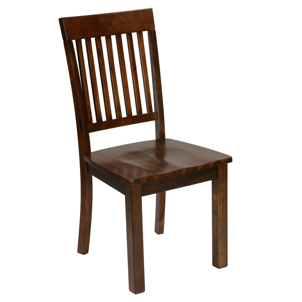 Cortesi Home Kingston Mission Style Dining Chairs in Solid Wood Walnut