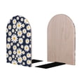 thumbnail image 2 of Lsque Daisy Floral Printed Wood Bookends,Non-Skid Bookend for Shelves,Heavy Duty Support Bookends,Non-Slip Foam Pads for Office, Home, and Library,1 Pair, 2 of 8