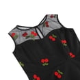 thumbnail image 5 of IBTOM CASTLE Women's 1950s Vintage Dress Short Sleeve Heart Print Mesh Retro Evening Prom Cocktail Party Swing A Line Dress L Black - Cherry, 5 of 8