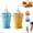 2pcs-mix, variant on 2-in-1 Collapsible Silicone Ice Ball Maker Cup, Reusable Portable Ice Sphere Mold with Straw & Lid, Easy Demolding, Leakproof Travel Tumbler for Coffee, Juice, Home, Gym, Outdoor