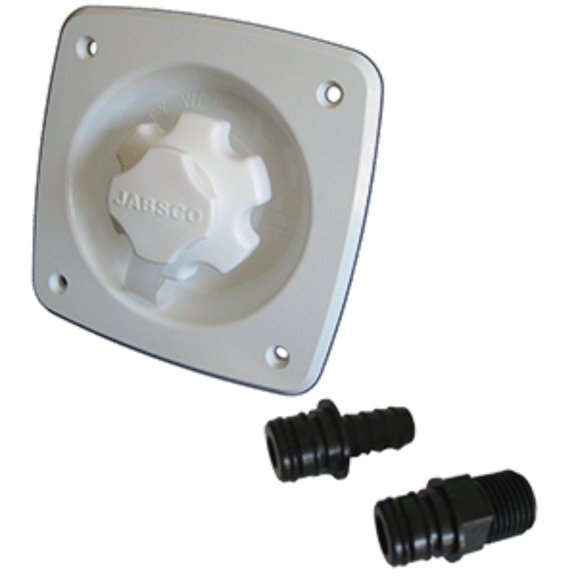 7" White Jabsco 45 Pound per Square Inch Water Pressure Regulator Flush Mount