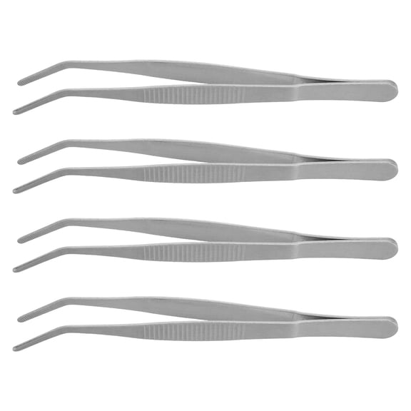 Unbranded 4pcs Stainless Steel Curved Tweezers Precision Tweezers for Bead Succulent Garden Moss Terrarium DIY Crafting