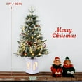 thumbnail image 2 of Lumiparty 3FT Artificial Christmas Tree 2 PCS, Xmas Desktop Tree with 78 Warm White 8 Mode Lights & Snowman Light Box Base for Holiday Decor, Snowman Base, 2 of 9