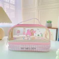 thumbnail image 1 of Sanrio Hello Kitty Portable Pencil Case Cute Cartoon Transparent Double Layer Pen Bag Girl Student Stationery Storage Pencil Box, 1 of 5
