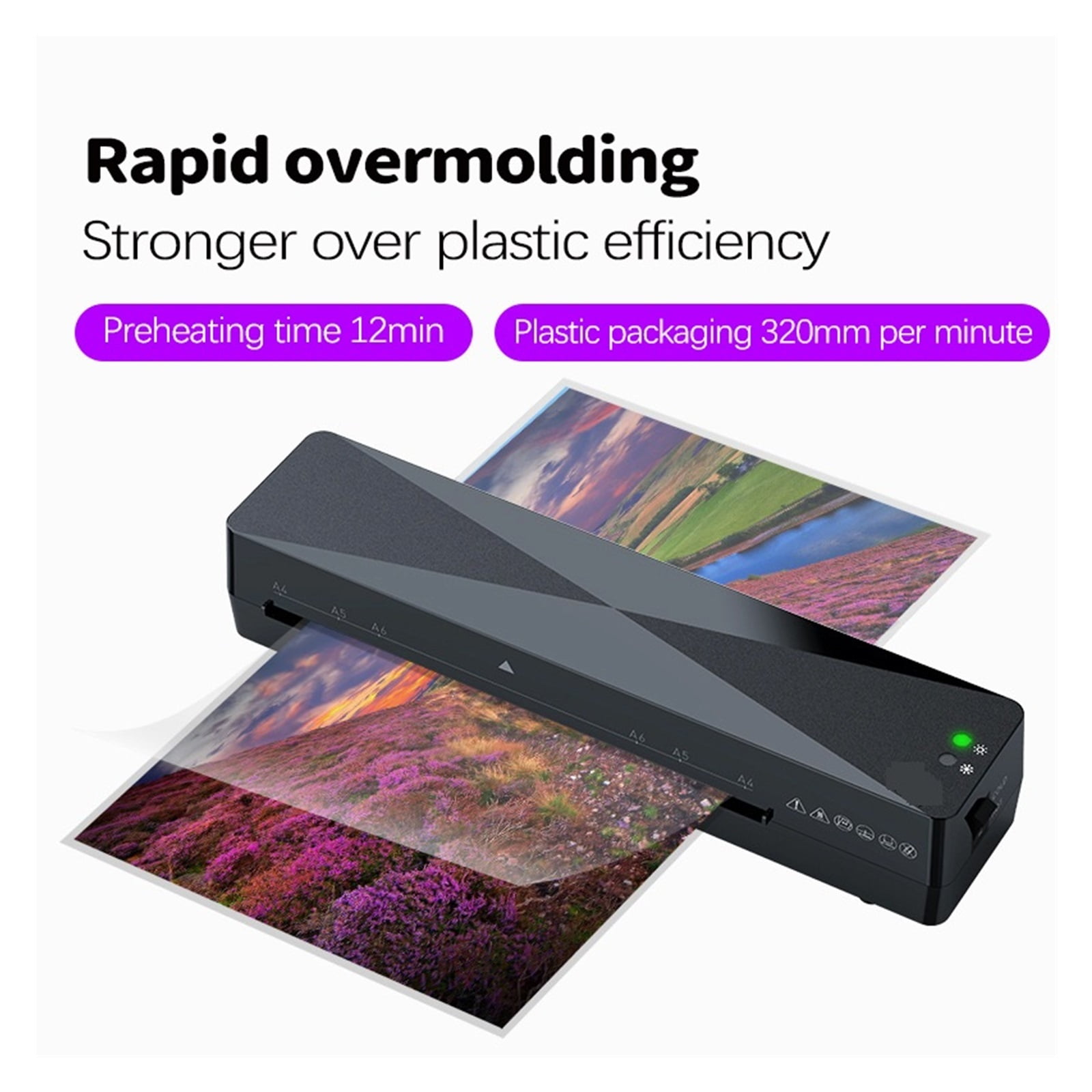 Office Hot And Cold Laminator Machine For A4 Document Photo Blister Packaging Plastic Film Roll Laminator