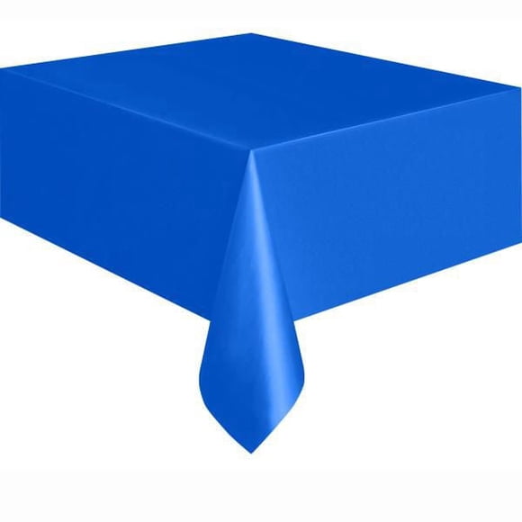 Unique Industries Electric Blue Solid Rectangular Plastic Tablecloths, 54" x 108" - 3ct