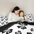 thumbnail image 5 of Manfei Cute Pink Bow Bedding Comforter Set,Lovely Bow Knot Twin Comforter Sets,White Black Bowtie Bedding Set For Princess,Breathable Home Decor Reversible,2pcs, 5 of 8