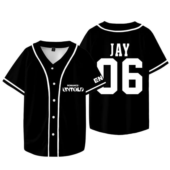 Kpop ENHYPEN Jay Baseball Jacket Tee Walk The Line World Tour Merch Unisex Short Sleeve T-Shirts