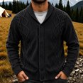 thumbnail image 3 of Lovzfmll Cardigan for Men, Shawl Collar Cable Knit Button Front, Casual Long Sleeve Sweater for Men, XL, 3 of 6