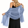 thumbnail image 5 of Women Sheer Chiffon Shawl Wrap Lightweight Scarf Elegant Evening Cover Up Soft Breathable Long Scarf for Dress Formal Party Wedding Beach Sunscreen Wrap Fashion Accessory Gift Idea, 5 of 8
