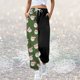 thumbnail image 3 of Gibobby pantalones de vestir mujer cintura alta Pantalones de entrenamiento para mujer, cintura media, pantalones largos sólidos, pantalones deportivos casuales sueltos (Verde, L), 3 of 4