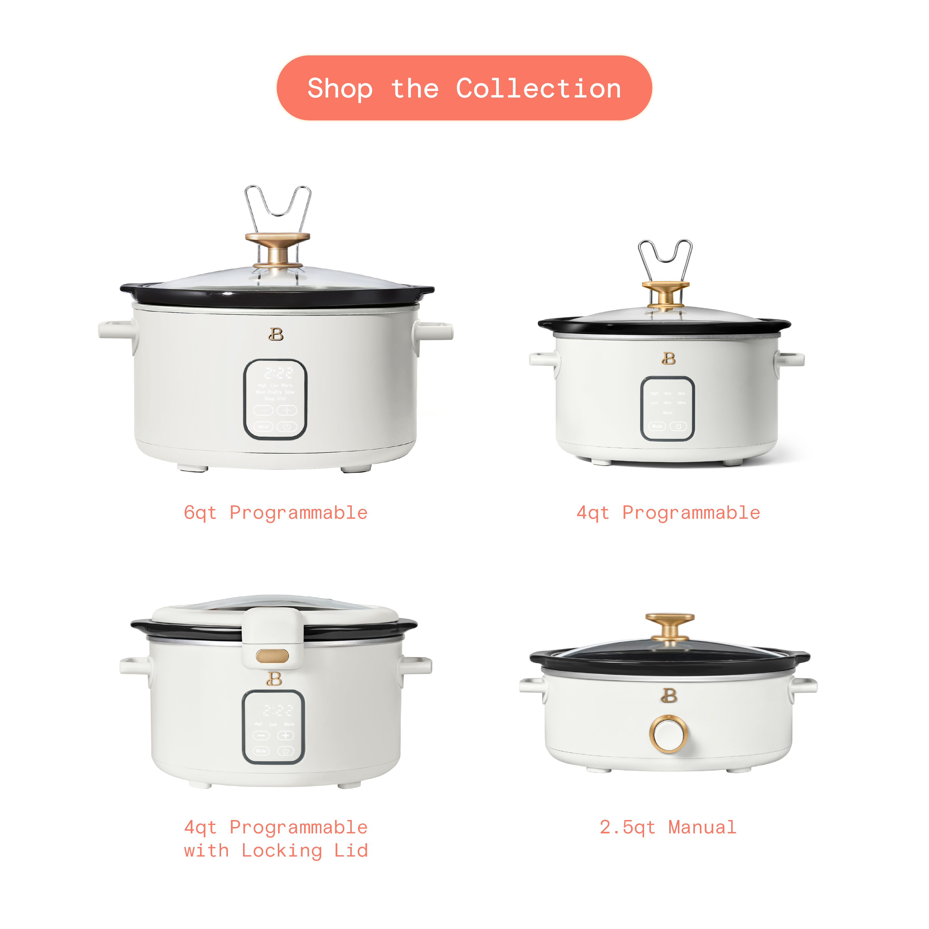 Beautiful 6-Quart Programmable Slow Cooker, White photo 7