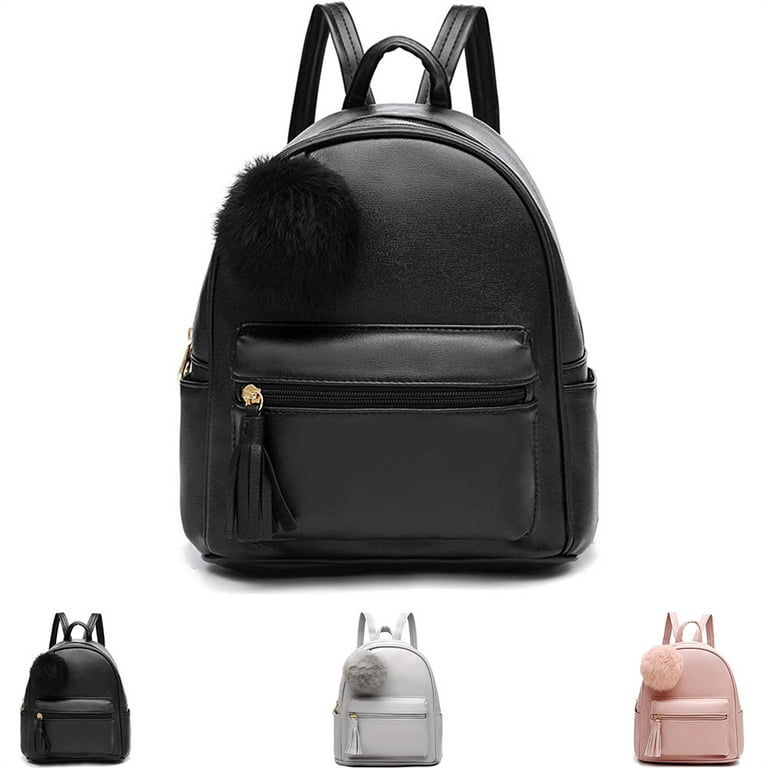 Ladies Black Leather Mini Backpack Purse Convertible Shoulder Bag Cute  Backpacks For Women