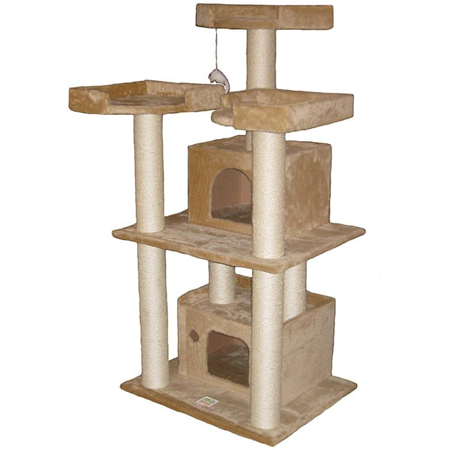 Go Pet Club 51 in Cat Tree Condo Scratching Post Tower beige Walmart