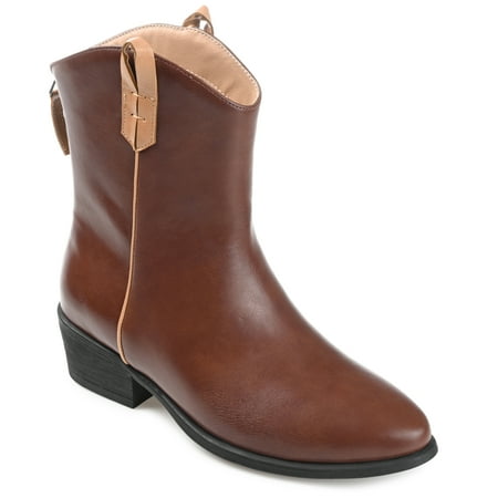 

Journee Collection Womens Novva Tru Comfort Foam Back Heel Zip Stacked Heel Booties
