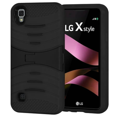 Premium Silicone Skin Case Cover Premium Dual Layer Hybrid Hard Case Soft Rubber Silicone Skin Cover for LG X Style, LG Tribute HD ()