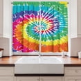 thumbnail image 2 of Ambesonne Rainbow Kitchen Curtains, Rainbow Tie Dye Effect, 55"x39", Multicolor, 2 of 3