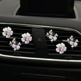 thumbnail image 5 of 6-piece set sparkling flower car air conditioner vent clips, cute daisy car air freshener vent clips car diffuser crystal stone car interior decoration charming diamond car accessories for women girl, 5 of 5