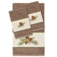 thumbnail image 2 of Linum Home Textiles 3-Pieces Nature Turkish Cotton Embellished Towel Set, 27" x 54", Brown, 2 of 3