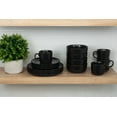 thumbnail image 2 of 10 Strawberry Street Double Line 16 Piece Dinnerware Set, Matte Black, 2 of 9