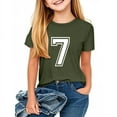thumbnail image 5 of Atogsazn Kids Boys Casual Short Sleeve Tshirt Crew Neck Number 7 Pullover Tshirt Summer Soccer Basic Tops Clothes 01-Army Green 3-4 Years Fashion, 5 of 6
