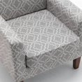 thumbnail image 3 of Sillón de mezcla de poliéster con patrones, marco de madera de abedul sólido con piernas cónicas marrones, silla de acento acolchada de espuma con detalle de adorno para la oficina de la sala de estar, 3 of 5