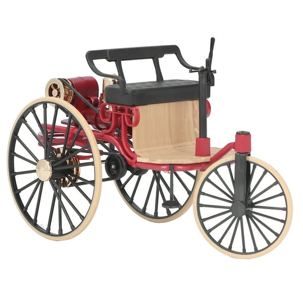 Modelo de triciclo clásico a escala 1:12, adornos de alta simulación, modelo de coche de aleación Retro, decoración para el hogar, Rojo