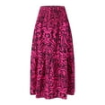 thumbnail image 4 of Fsqjgq Skirts for Women Preppy Gothic Skirt Women's Summer Elastic High Waist Boho Maxi Skirt Casual Drawstring A-Line Long Skirt Pink S, 4 of 8