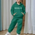 thumbnail image 4 of Boys Girls Sweatsuit Set,2PC Long Sleeve Letter Printed Basic Hoodie Sweatpants Set Warm Fall Winter Clothes Girls Matching Sets 10-11 Years, 4 of 7
