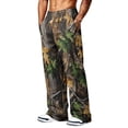 thumbnail image 5 of Havenx Mens Baggy Camo Sweatpants Wide Leg Dry Leaf Print Elastic Waist Pants with Pockets Open Bottom Camouflage Wear Loose Fit Y2k Workout Athletic Soft Streetwear,Coffee 2XL, 5 of 7
