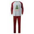 thumbnail image 3 of Odeerbi Christmas Pajamas for Family Holiday Plaid Long Sleeve Family Christmas Pajamas Matching Sets Dad Plaid Printed Loungewear Top Pants Set Two-Piece Sleepwear Xmas PJs Set Red, 3 of 5