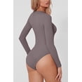 thumbnail image 3 of Body à Manches Longues Sans Couture pour Femmes Col Rond T-Shirt Basique Extensible, 3 of 6