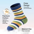 thumbnail image 2 of Balabala 4-Pack Toddler Crew Socks, Boys & Girls Cotton Jacquard Socks, All-Season Wear, Cozy Mid-Thick House Socks for Baby Infant Kids (3 Months–7 Years), 2 of 6
