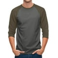 thumbnail image 6 of Men's Raglan Baseball Shirts 3/4 Sleeve Tops Regular Fit Casual Basic T-Shirts Green 2XL, 6 of 8