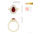 thumbnail image 5 of ANGARA Lab Grown 1.9 Ct Pear-Shaped Ruby Double Halo Engagement Ring for Women in 14K Yellow Gold (Size-9x7mm) | July Birthstone, Birthday, Anniversary, Jewelry Gift for Women | Lab-Grown Ruby Ring, 5 of 8