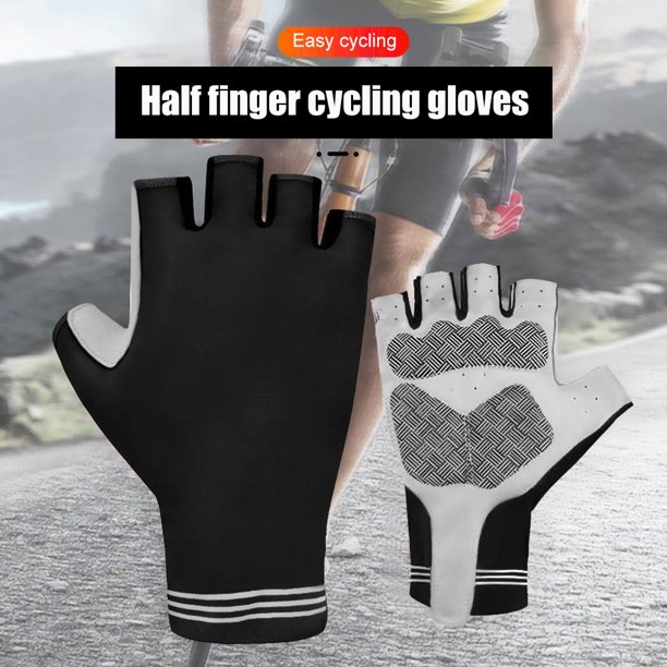 Guantes de bicicleta Guantes de equitación transpirables Equipo de ciclismo reflectante (Negro L)