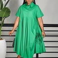 thumbnail image 7 of Plus Size Dresses for Women Sexy Ruched Shirt Dress A-line Dresese for Church, 7 of 7