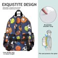 thumbnail image 5 of Football and Tennisball Navy Pattern Cute School Backpack Bag for School with Padded Back and Adjustable Shoulder Straps 15.25"x11.5"x5.25", 5 of 5