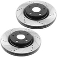 thumbnail image 2 of Front Drilled & Slotted Disc Brake Rotors + Ceramic Pads + Cleaner & Fluid Fits for Lexus ES350 ES300h, Pontiac Vibe, Scion TC, Toyota Avalon Camry Matrix Rav4 Fits select: 2014 TOYOTA CAMRY SE/XLE, 2 of 4