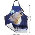 thumbnail image 4 of Cooking Kitchen Chef Apron Funny Bib for Women Men Roar Wolf Moon, 4 of 6