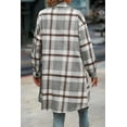 thumbnail image 3 of PRETTYGARDEN Womens Plaid Shacket Jacket Fall Fashion Long Sleeve Button Up Flannel Shirt Winter Clothing Woolen Coats, 3 of 6
