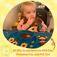 thumbnail image 4 of Silly Goose Silicone Baby Feeding Set with Cute Bib, Suction Divided Plate, Open Top Cup, and Travel Placemat, Cute Bear Design, Baby Led Weaning Supplies for Babies and Toddlers, Dishwasher Friendly, 4 of 7