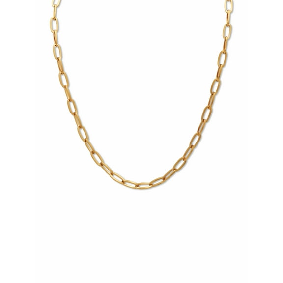 PalmBeach Jewelry Yellow Gold Ion-Plated Stainless Steel Paperclip Necklace 19 Inch