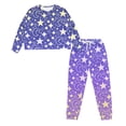 thumbnail image 4 of SCRAWLGOD Galaxy Star Pajama Set for Women Long Sleeve Tops and Pants for Women Travel Size XL Drawstring Fall Pj Set Women Elastic 2 Piece Lounge Women, 4 of 7