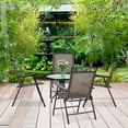 thumbnail image 4 of Costway Set of 4 Patio Folding Chairs Sling Portable Dining Chair Set w/ Armrest, 4 of 12