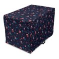 thumbnail image 1 of Navy Blue Dog Crate Cover, Various Little Lavender Carnation Flowers Design Leaves and Colorful Blots, Easy to Use Pet Kennel Cover for Dogs, 35" x 23" x 27", Indigo Multicolor, by Ambesonne, 1 of 6