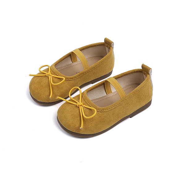 Girls Sneakers for Everyday Casual Playground Adventures Lightweight Sole Stylish Design Summer Ready Footwear for Little Girls, 5-5.5 Years, Yellow