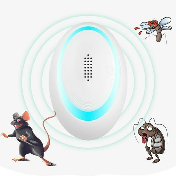 Ultrasonic Mosquito Sterilizer Plug In Style Ultrasonic Anti-Bite Lamp Mosquito Prevention Machine For Home Bedside Bedroom(White B)