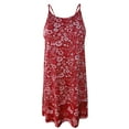 thumbnail image 4 of HKEJIAOI Robes de Sortie pour Femmes Offres Liquidation Cadeau de la Saint-Valentin Mode Femmes Été Col Rond Décontracté Imprimé Coupe Ajustée Caims Sans Manches Mini Robe Rouge, 4 of 4